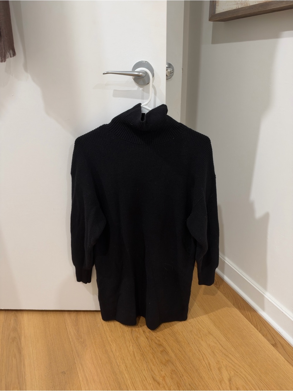 Aritzia Cowl Neck Black Turtleneck Sweater Dress